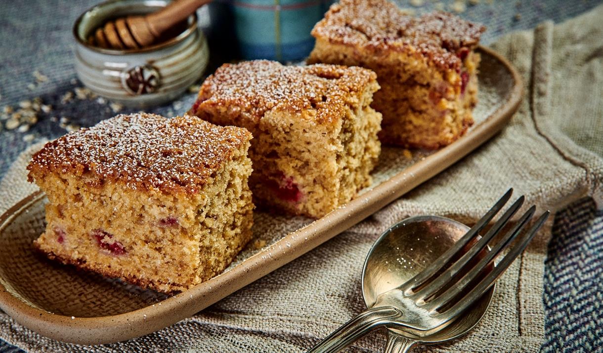 Honey, Oat and  Raspberry Slice  © Euan Anderson