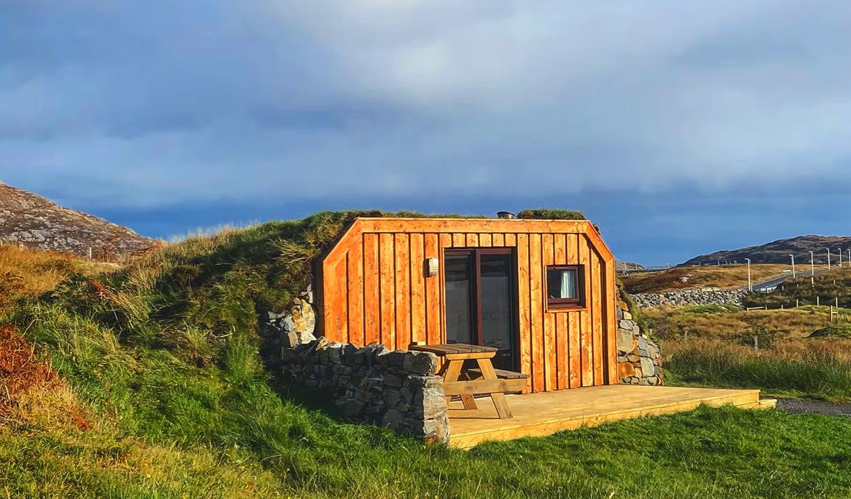Sunset at Uist Storm Pods, Lochboisdale, Isle of South Uist