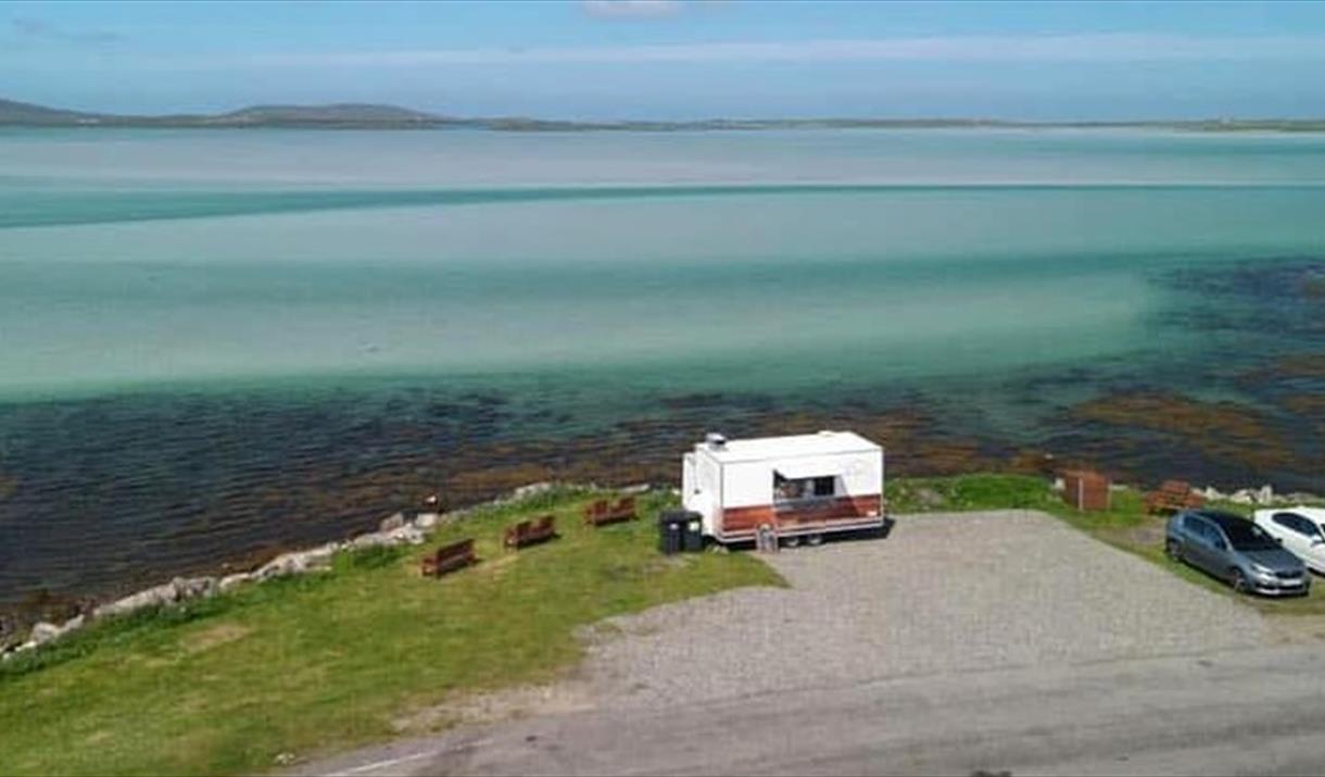 Eat Drink Hebrides - The Wee Cottage Kitchen sea view from truck