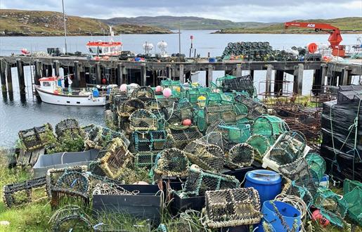 Kikibost harbour and lobster cages