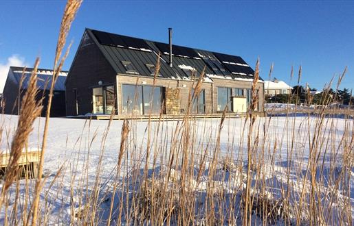 Lewis Longhouse in the snow