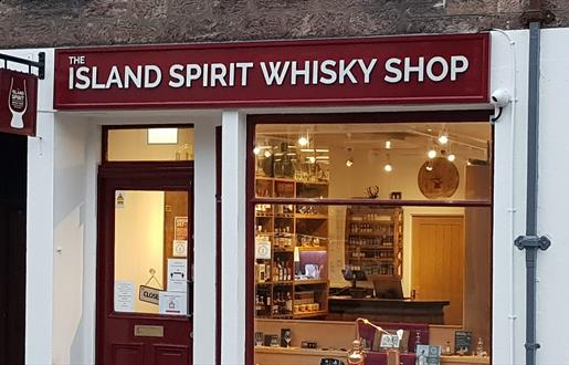 The Island Spirit Whisky Shop front of shop