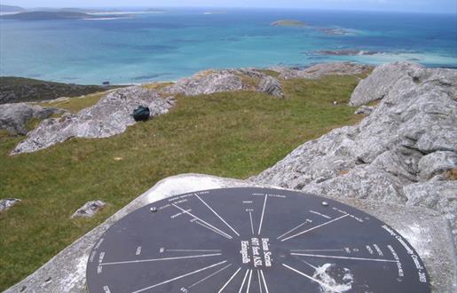 Beinn Sciathan View marker on triangulation pillar, Beinn Sciathan, Eriskay by Brian Lindsay