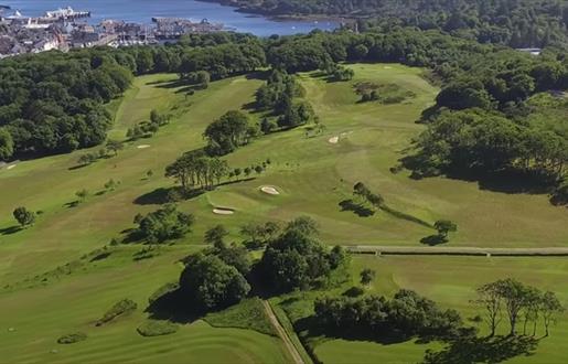 Aerial image Stornoway Golf Club and Stornoway Harbour