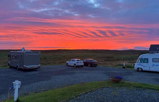 Moorcroft Holidays campsite at sunset