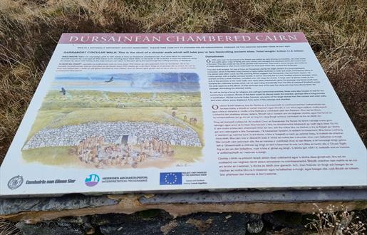 Dursainean Chambered Cairn interpretation board