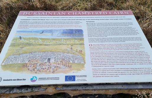 Dursainean Chambered Cairn interpretation board