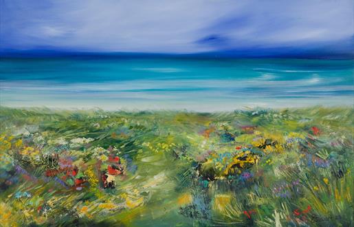 Eilidh Stewart - Sea and Machair Flowers Painting