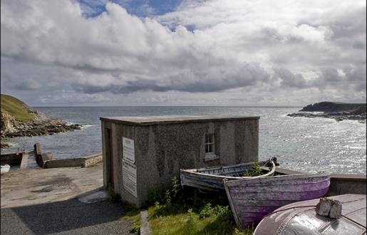 Peter May Trilogy - Purple Boat at Skigersta Harbour