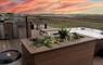 Hebridean Spa decking & red sky