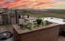 Hebridean Spa decking & red sky