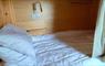 Bunks have curtains, lights, charging points and shelves.