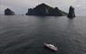 Stac an Armin, Boreray & Stac Lee, with Enchanted Isle in the foreground