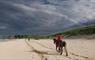 Traigh Mhor Pony Trekking 3 horses and riders on the beach