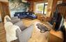 Living space with gas stove and smart TV
