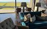 The Sheep Station - House Two blue sofa and lamps
