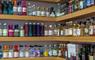 The Island Spirit Whisky Shop shelves full of miniatures of different spirits including local whisky and gins