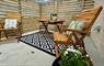 No. 21 deckchairs & table