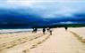 Traigh Mhor Pony Trekking group of horse riders on the beach