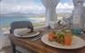 Eat Drink Hebrides - Talla na Mara salmon lunch on table with views of coast