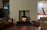Living room with wood burner