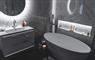 Hebridean Spa bathroom lit up