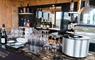 Hebridean Spa bar with champagne & glasses