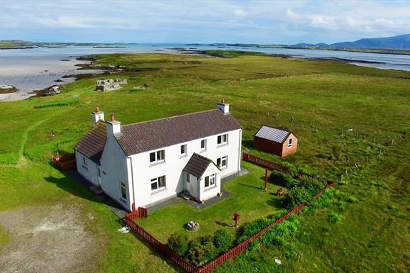 Stella Maris aerial view of house harden and sea