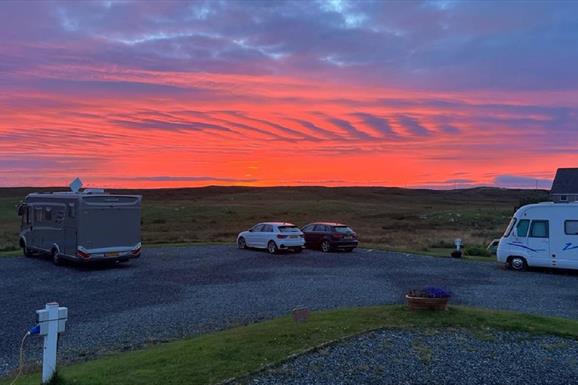 Moorcroft Holidays campsite at sunset