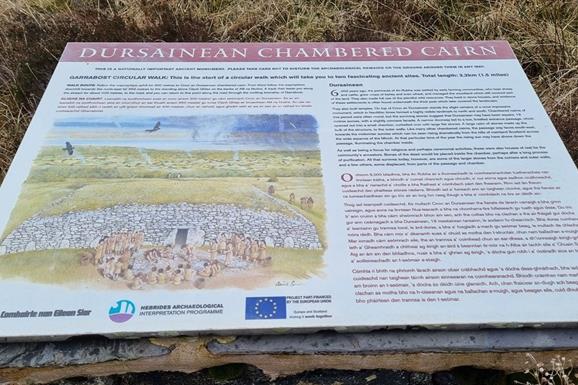 Dursainean Chambered Cairn interpretation board