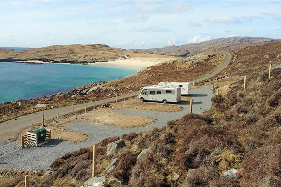 Huisinis Campervan Site overlooking Huisinis beach.