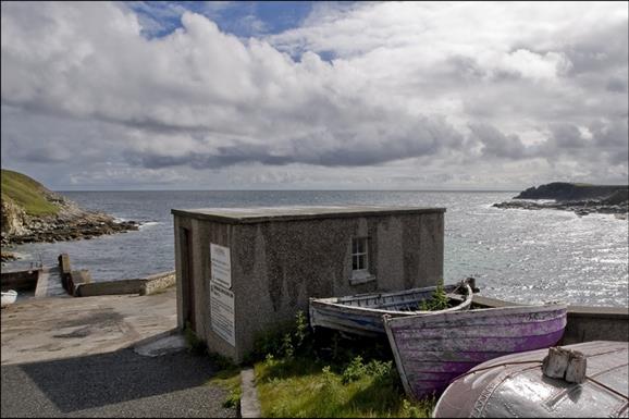 Peter May Trilogy - Purple Boat at Skigersta Harbour