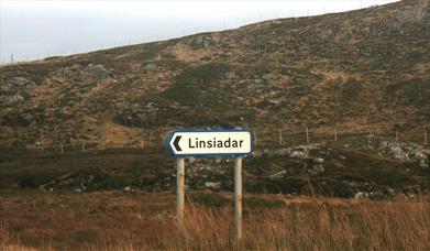 Road sign of Linsiadar (Linshader), Isle of Lewis