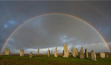 Calanais Standing Stones rainbow