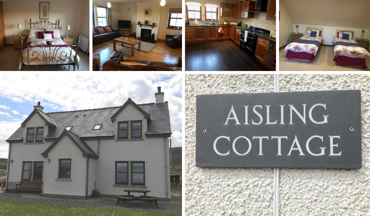 Aisling Cottage, Isle of Harris - double bedroom, living room, kitchen and exterior image Aisling Cottage, Isle of Harris - double bedroom, living room, kitchen and exterior image