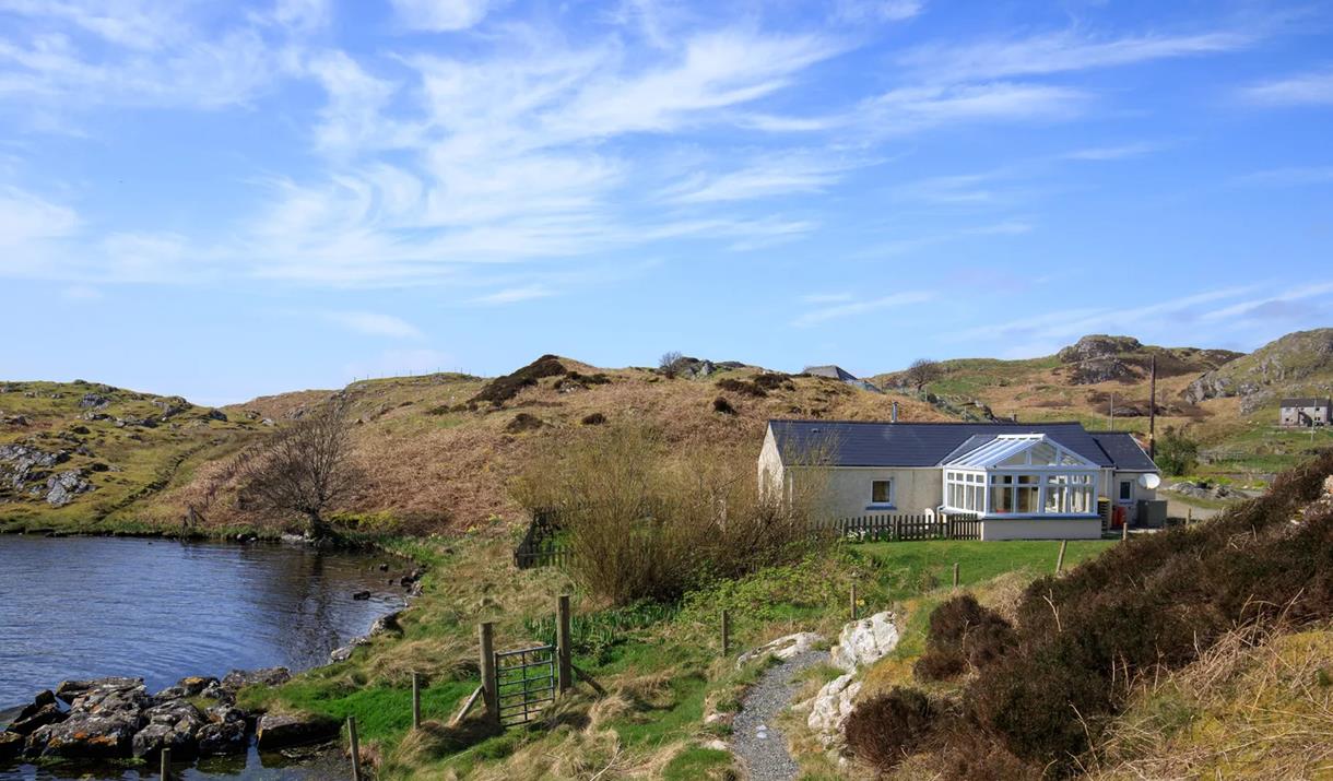 Old Mission Hall, Cromore, Isle of Lewis - external location beside a loch Old Mission Hall, Cromore, Isle of Lewis - external location beside a loch