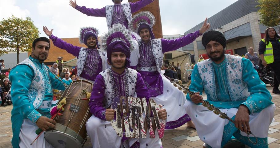 Picture of bhangra dancers at Nelson Food Festival