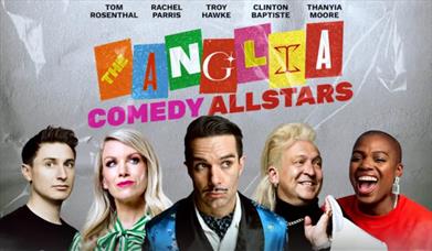 Images of Tom Rosenthal, Rachel Parris, Troy Hawke, Clinton Baptiste and Thanyia Moore.