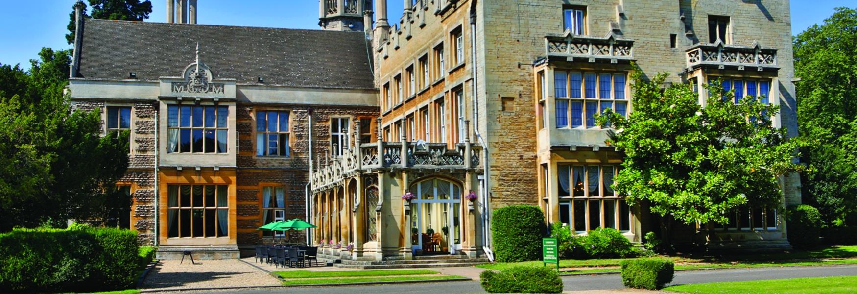 Image of the front entrance of Orton Hall Hotel