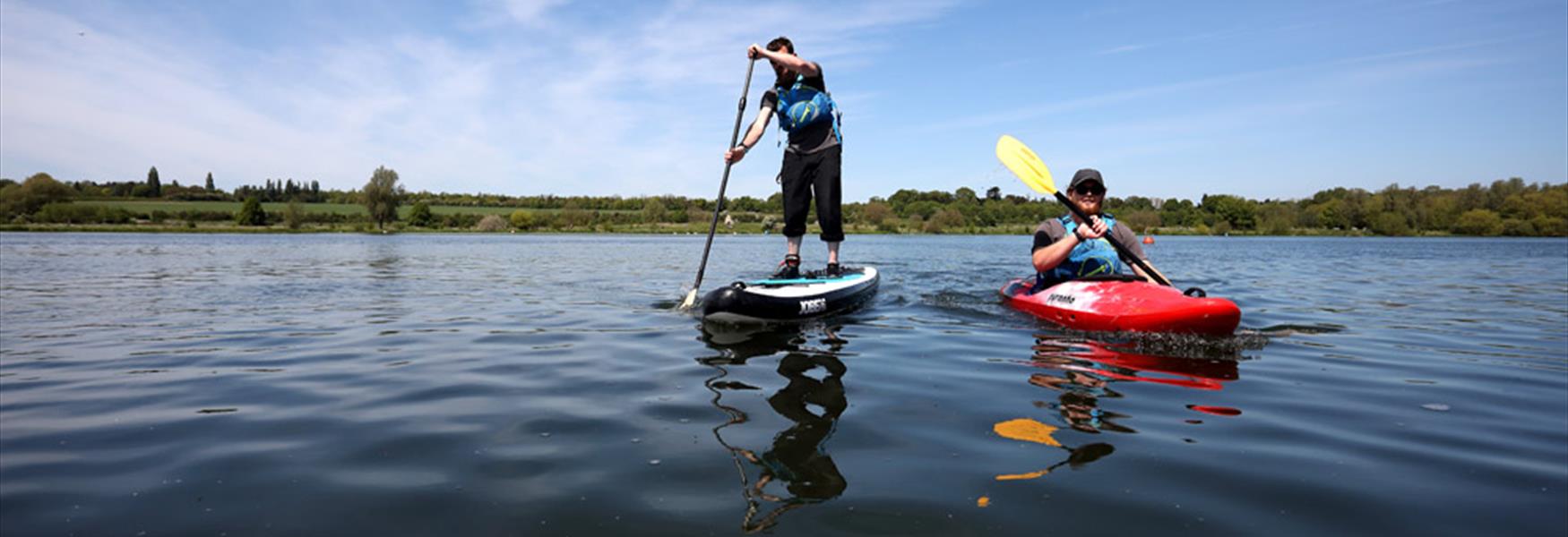 Paddleboarding at Ferry Meadows