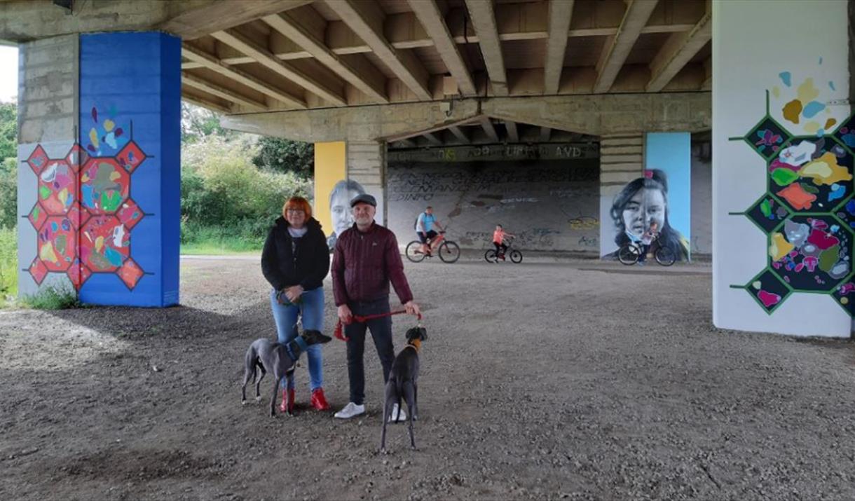 Street art at Nene Park. The Jubilation! project is part of a series of projects taking place in the Park celebrating the Platinum Jubilee.