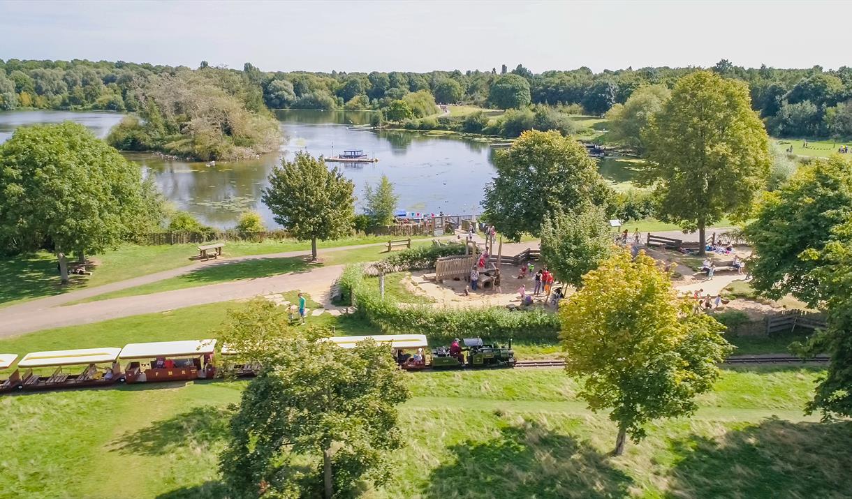 The miniature train in Ferry Meadows