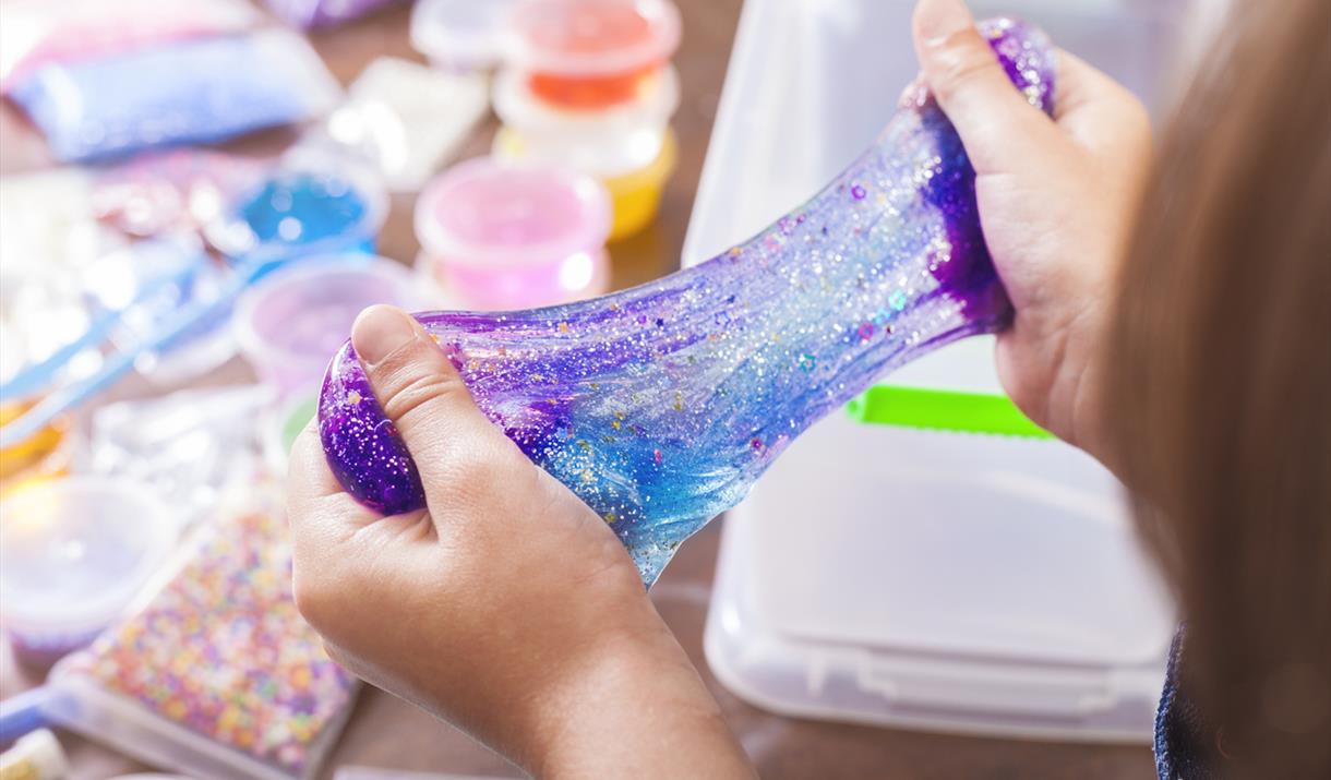 playing with slime