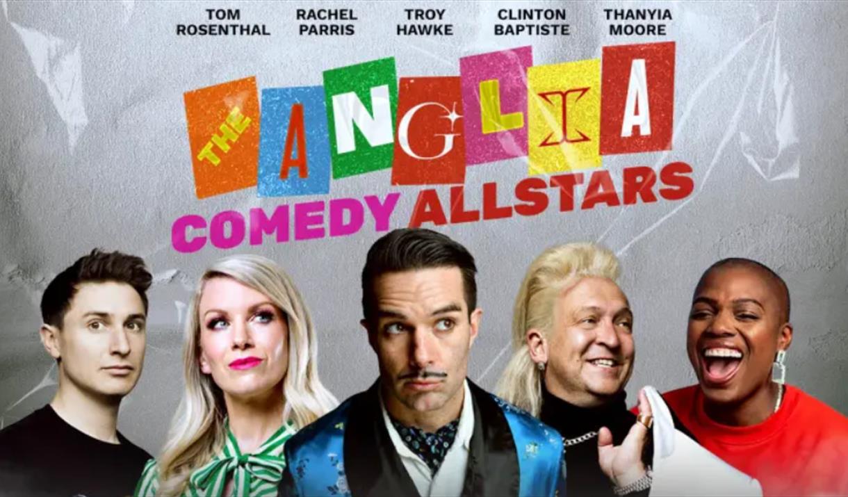 Images of Tom Rosenthal, Rachel Parris, Troy Hawke, Clinton Baptiste and Thanyia Moore.