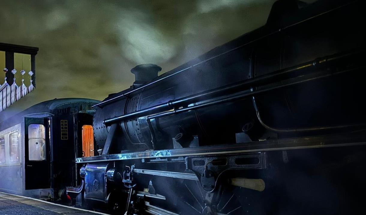 Steam train in the evening