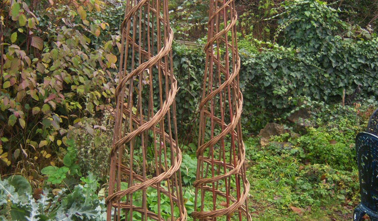 Two willow obelisks.