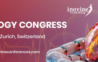 Image of an anatomical heart in a pair of robotic hands on a red background. Text reads: 4th International CARDIOLOGY CONGRESS
 June 11-12, 2025 | Zur