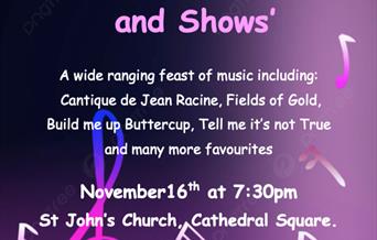Peterborough Take Note Community Choir Presents
 'Music from Films
and Shows
A wide ranging feast of music including: Cantique de Jean Racine, Fields