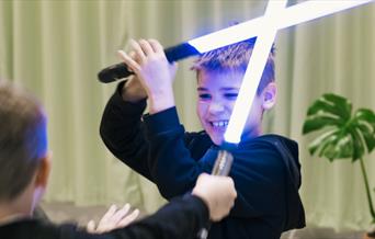 Lightsaber battle at The Mini Vine