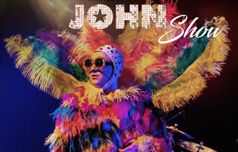 Elton Tribute performer with text reading The Elton John Show